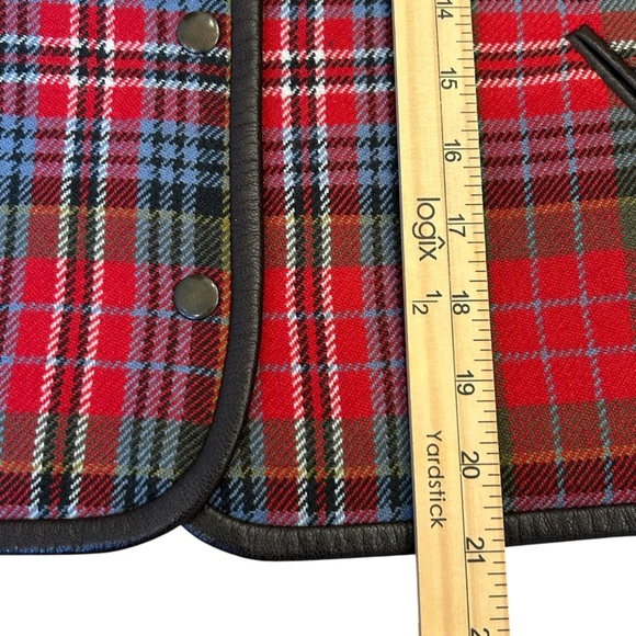 Vintage Holiday Christmas Fall Casual Corner Red Green Wool Plaid Vest Size 10 - Picture 4 of 9